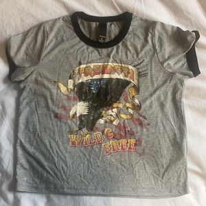 Factorie Cropped Freedom T Shirt Size Small